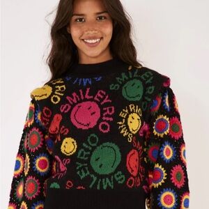 Farm rio Smiley Face Sweater size small